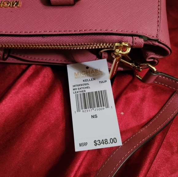 NWT MICHAEL Michael Kors Kellen Saffiano Leather Satchel Bag, BlossomNew - Picture 8 of 10
